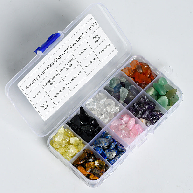 DIY jewelry materials hot selling 10 mixed crystal natural semi-precious stone specimen tumbled stones 