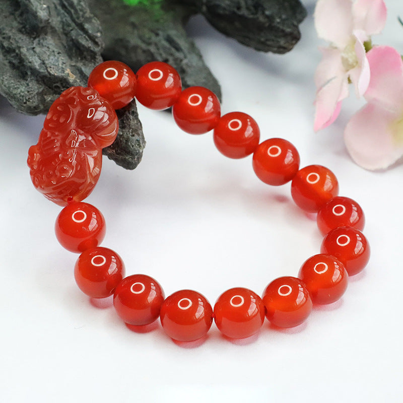 Red Agate Pixiu Bracelet Pigeon Blood Carnelian Bracelet MN3082501