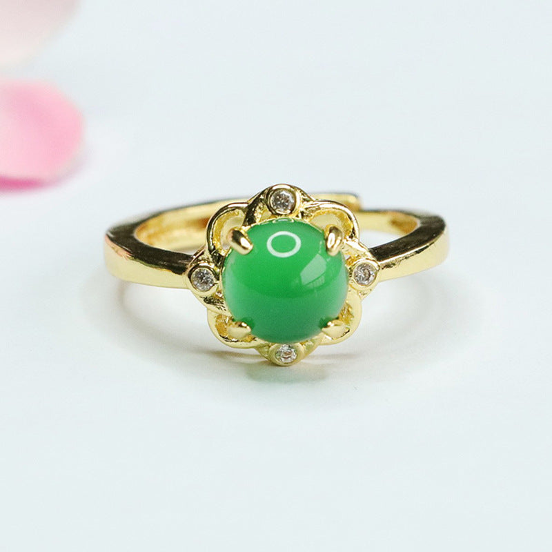 Ice chrysoprase ring agate finger ring fashion jewelry MN4012601