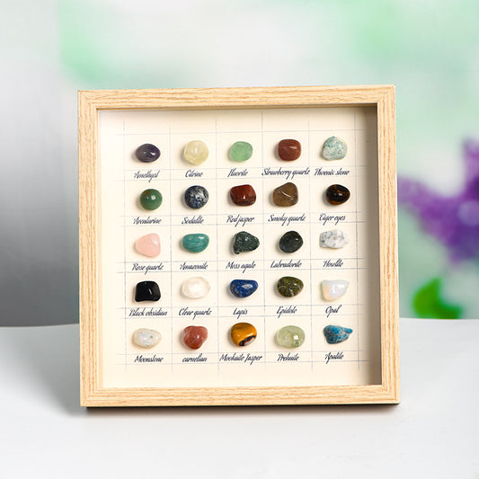 25 kinds of colorful tumbled stone crystal bare stone photo frames for moving into a new home, picture frame ornaments and gifts undefined 