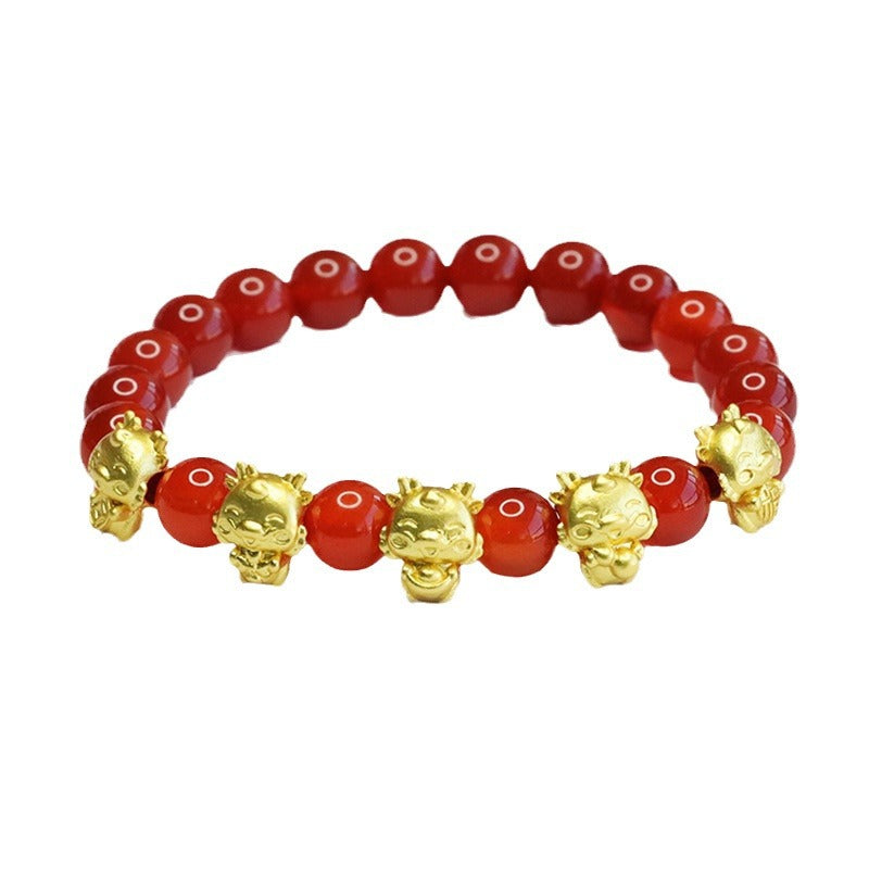 Customized natural red agate Five Fortune Dragon Bracelet Year of the Dragon Ben Ming Nian CB3111205