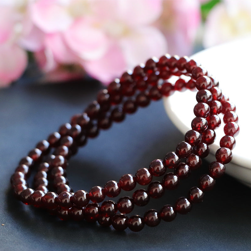 Natural garnet wine red bracelet multi-ring women's stone crystal colorful jewelry gift CB2113009 