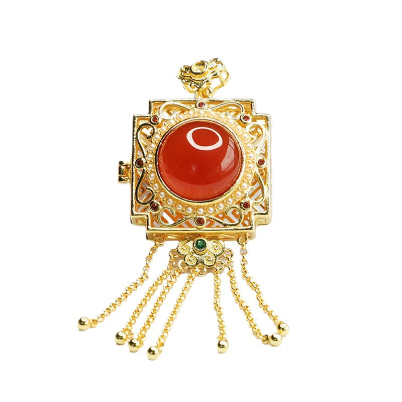 Carnelian pendant carnelian sachet tassel necklace palace style MN3081511