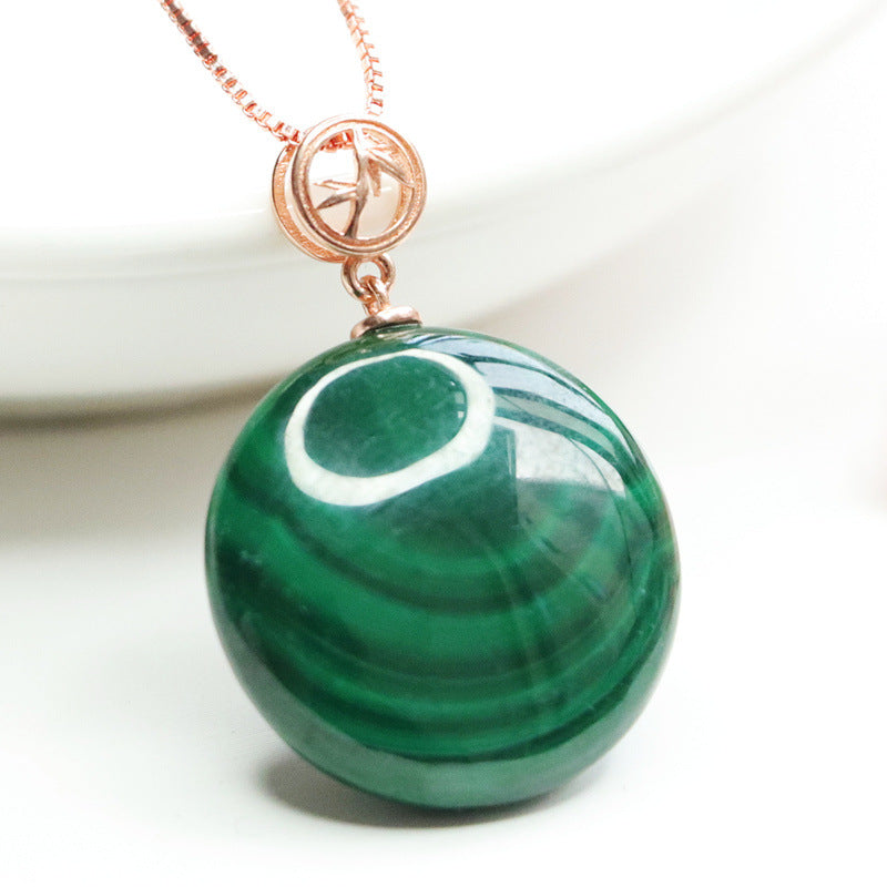 S925 silver set with natural malachite pendant colorful treasure pendant necklace jewelry CB2112717 