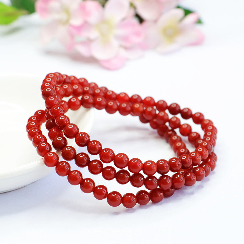 Red agate full red bracelet 108 beads necklace south red MN2041411 