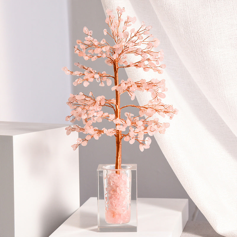 Natural gravel crystal tree diamond glass bowl crafts home creative office desk decoration color tree wholesale 