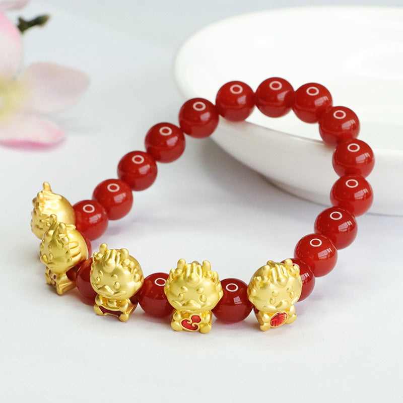 Customized natural red agate bracelet Five Fortune Dragon Bracelet Year of the Dragon Ben Ming Nian MN3111605