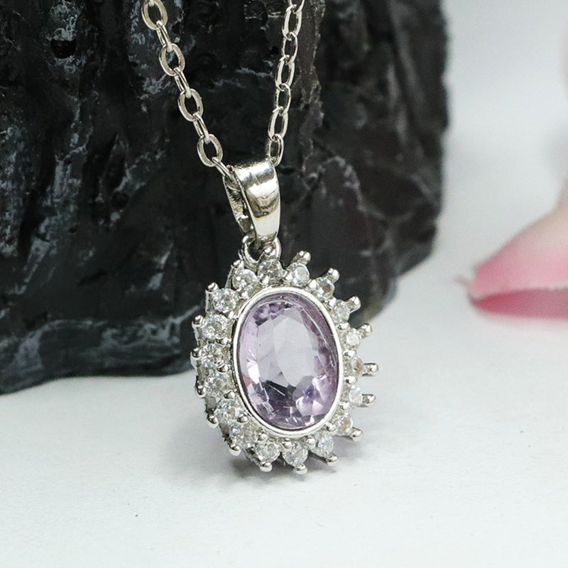 Natural Amethyst Pendant Purple Colorful Jewelry Necklace Fashion Jewelry CB4041902 