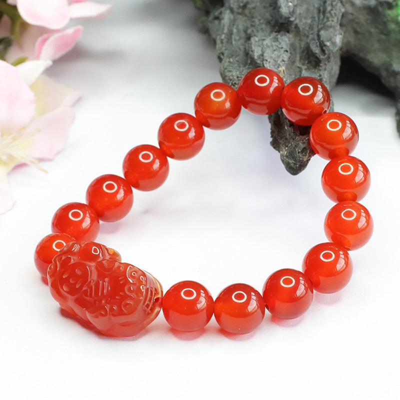 Red Agate Pixiu Bracelet Pigeon Blood Carnelian Bracelet MN3082501