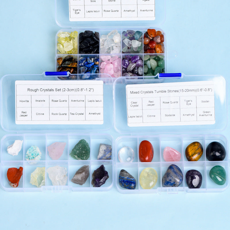 DIY jewelry materials hot selling 10 mixed crystal natural semi-precious stone specimen tumbled stones 