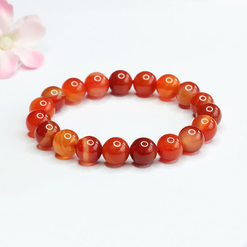 Natural red agate bracelet wrapped with silk stripes chalcedony bracelet jewelry MN3121402