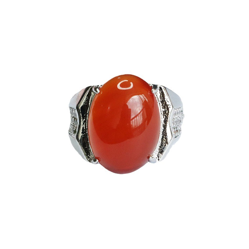 Carnelian ring ring dove egg carnelian finger ring MN3072010