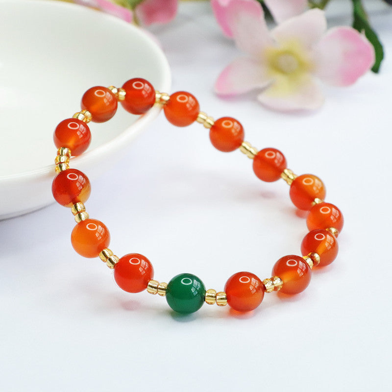 Natural red agate bracelet chrysoprase diy bracelet jewelry MN2072113