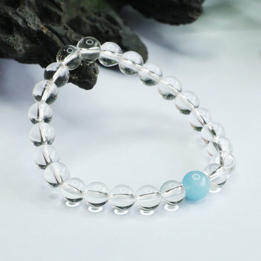 Natural white crystal bracelet aquamarine bracelet fashion jewelry CB3071001 