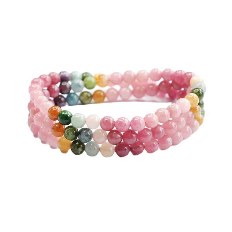 Natural Tourmaline Bracelet Brazilian Rainbow Bracelet Crystal Color Treasure Supply CB2081601 