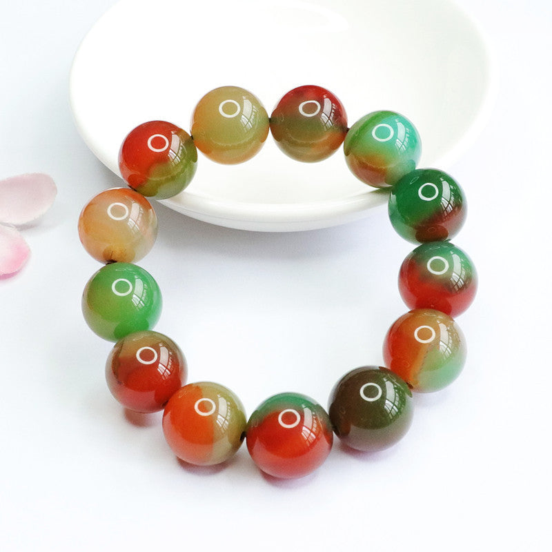 Natural pretty agate bracelet multi-treasure chalcedony bracelet colorful gem jewelry MN2052403