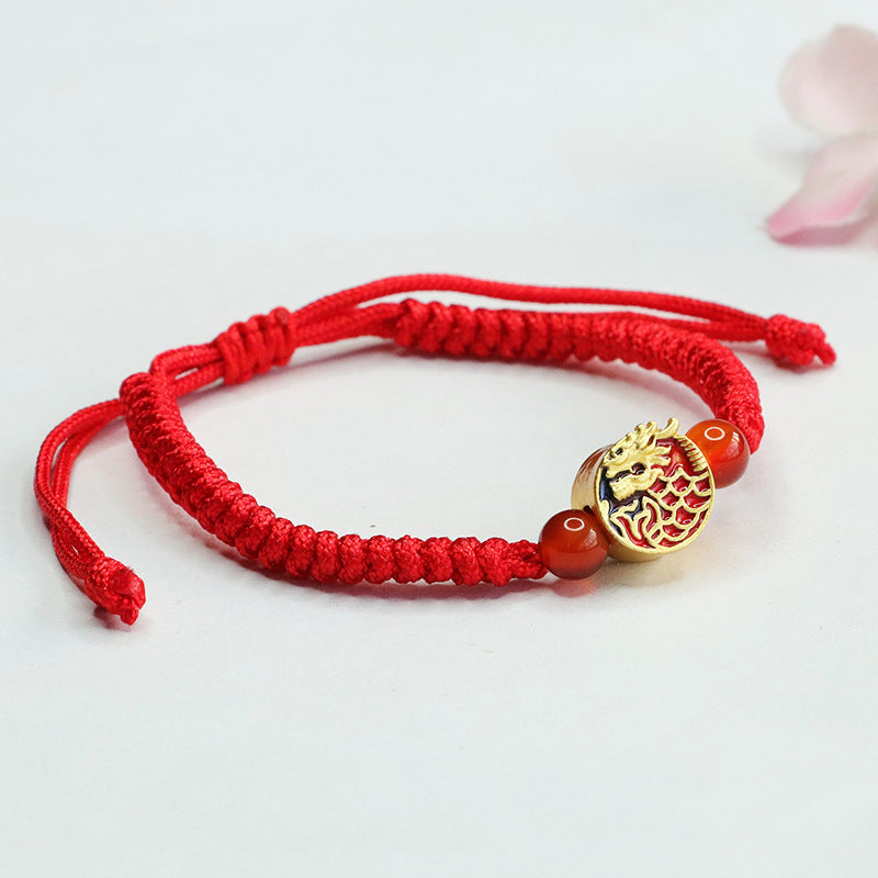 Natural Red Agate Bracelet Fish Leaping Dragon Gate Bracelet Year of the Dragon Ornament MN3122905