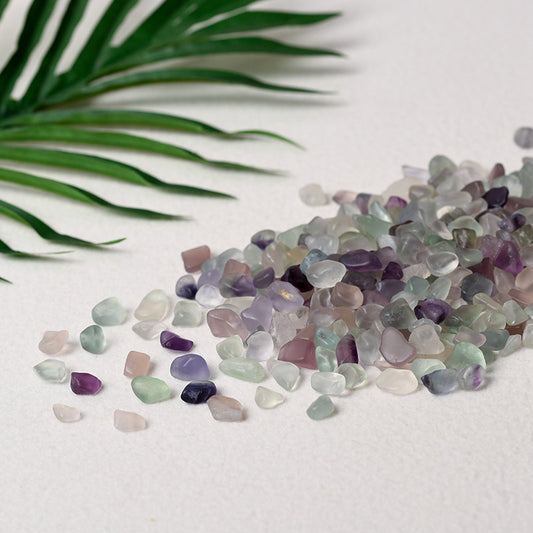 Natural colored fluorite gravel polished and shaped aromatherapy diffuser stone fish tank flower pot pavement small particle decorative stone 