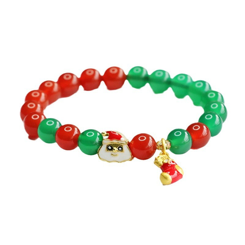 Customized red agate bracelet chrysoprase bracelet Christmas ornament CB3111404