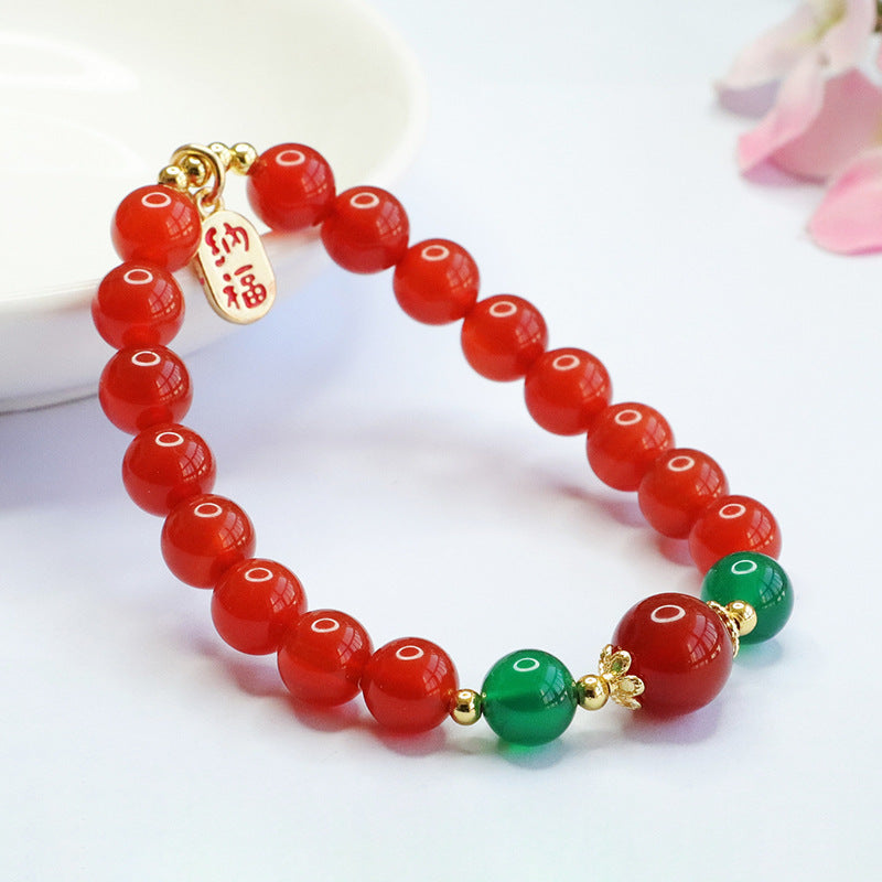 Natural Red Agate Bracelet Chrysoprase Bracelet Women's Jewelry MN2123009