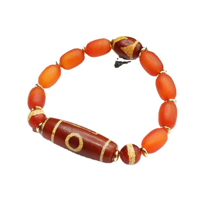 Old material red agate bracelet Dzi beads passepartout bracelet MN2042016