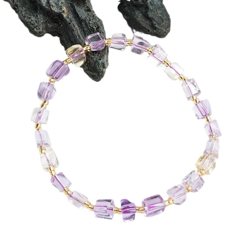 Natural amethyst random bracelet raw stone bracelet jewelry accessories for women CB2042108 