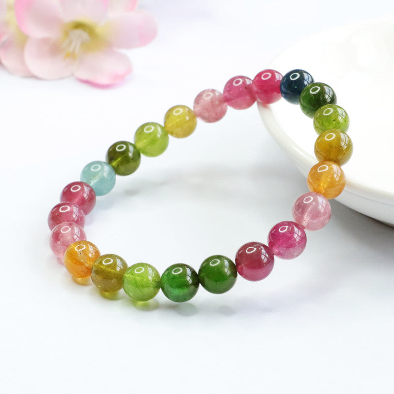 Natural tourmaline bracelet old mine Brazilian rainbow bracelet 8m crystal color treasure supply CB2081604 