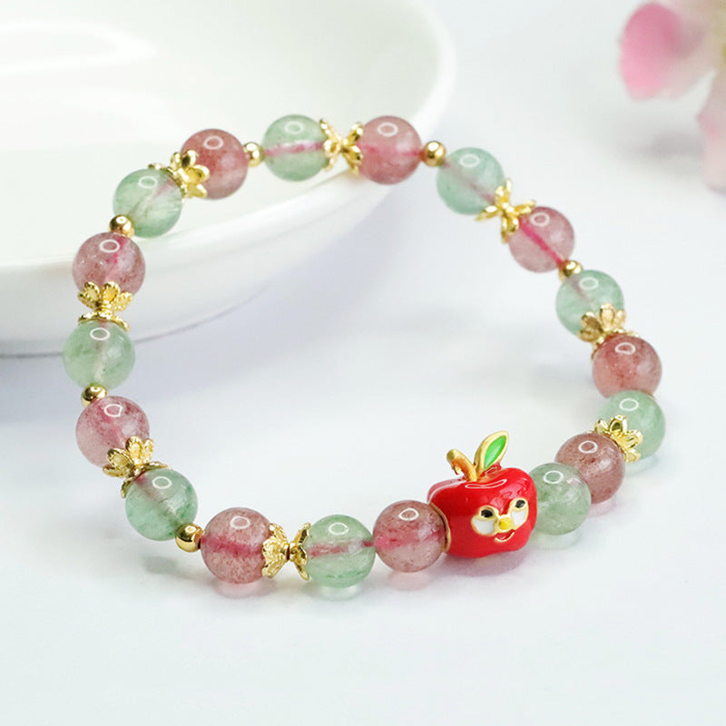 Natural red and green strawberry crystal bracelet Christmas peace fruit bracelet CB3111406 