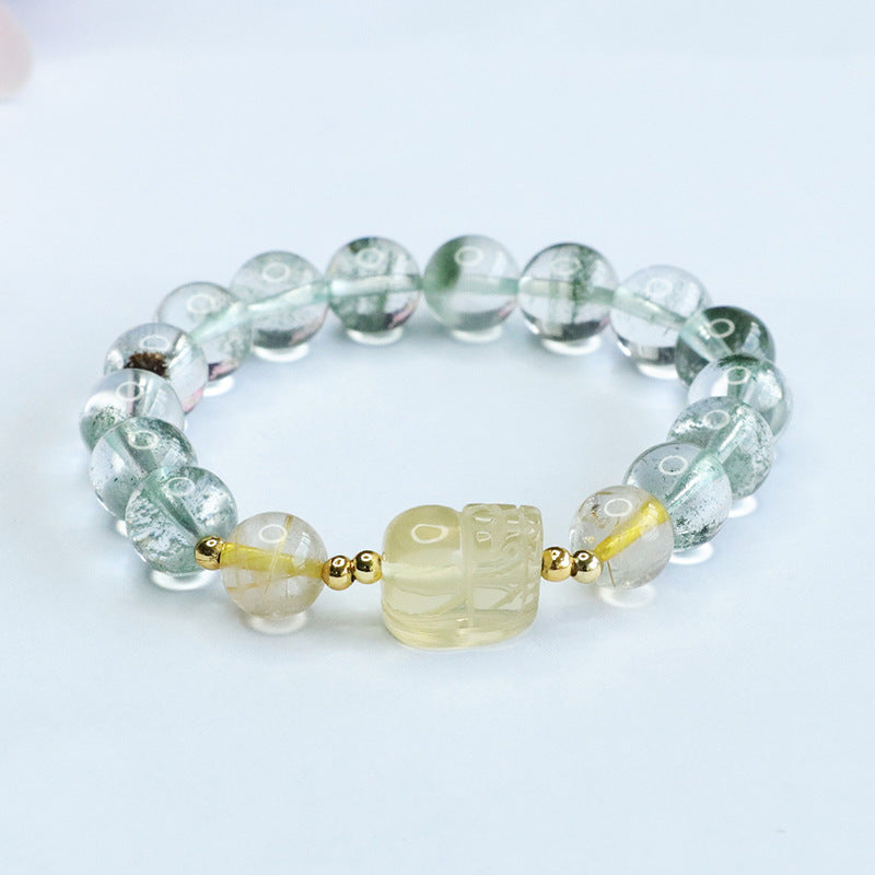 Natural crystal bracelet green ghost bracelet yellow crystal Pixiu bracelet CB3071204 