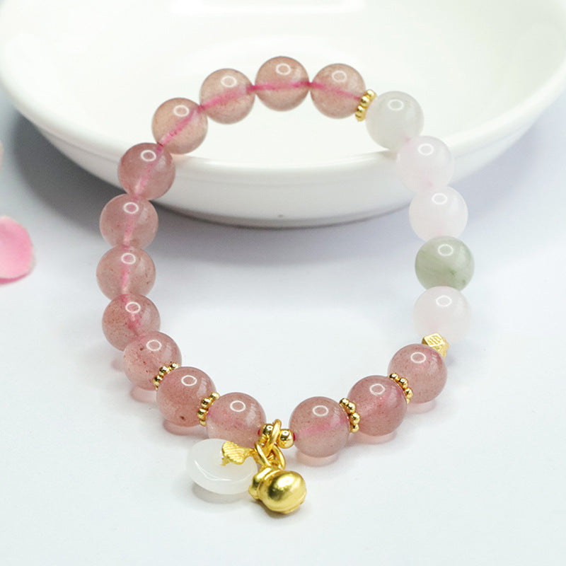 Natural Strawberry Crystal Bracelet Chain Tianshan Cui Bracelet Ancient Style Live Broadcast Hot Products Wholesale Delivery CB4060405 