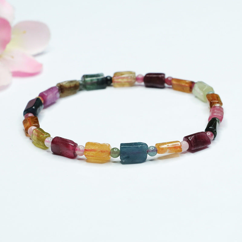 Natural Tourmaline Bracelet Candy Color Shape Bracelet Jewelry Colorful Treasure CB2112205 