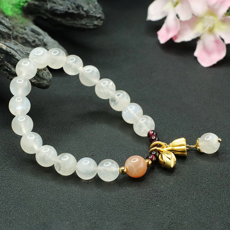 Natural labradorite bracelet white moonlight orange moonlight garnet bracelet for women CB3032902 