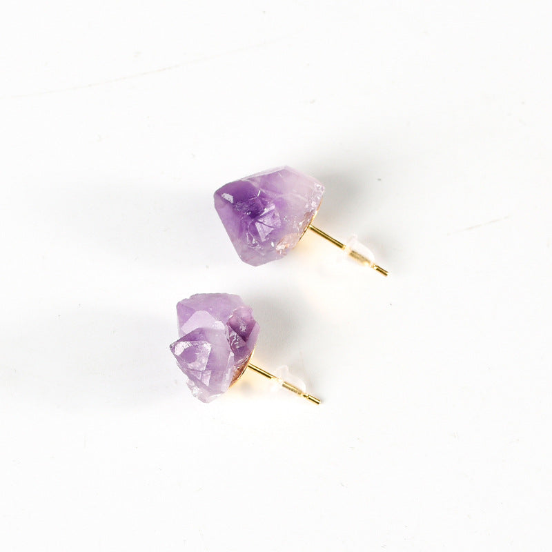 Natural Amethyst Earrings Earrings for Women 2022 Hot Selling New European and American Style Bohemian Style 