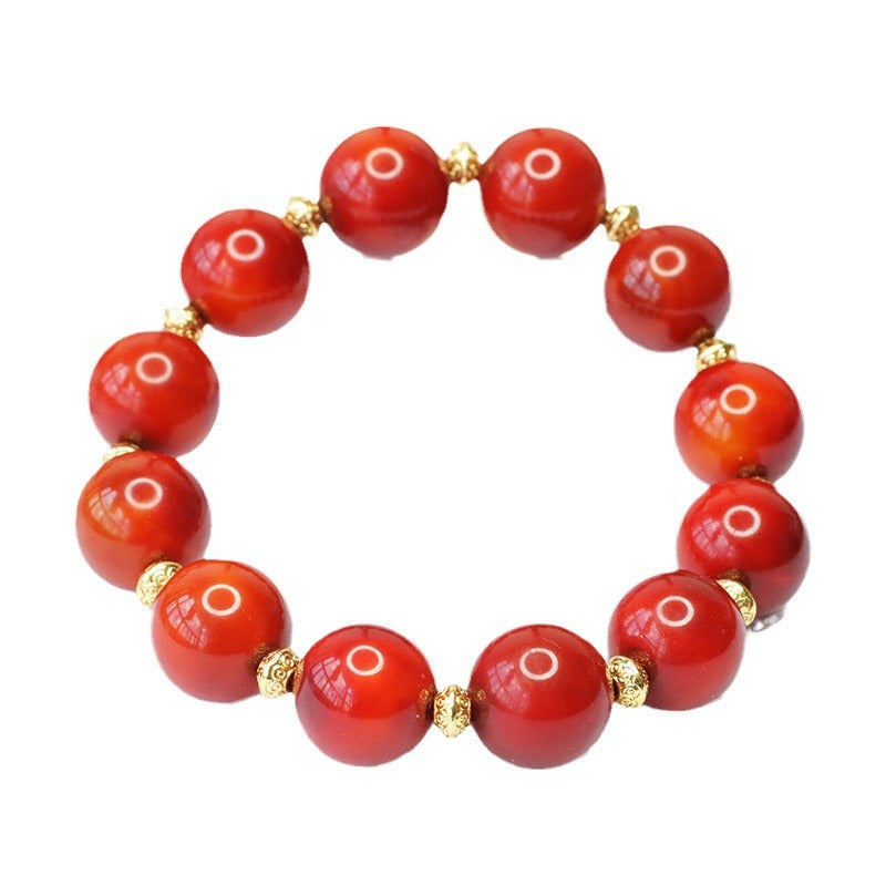 Red agate bracelet with crystal color treasure bracelet jewelry MN3102401