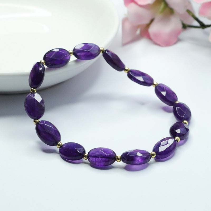 Natural Amethyst Bracelet Faceted Bracelet Single Circle Colorful Treasure Jewelry CB2120139 