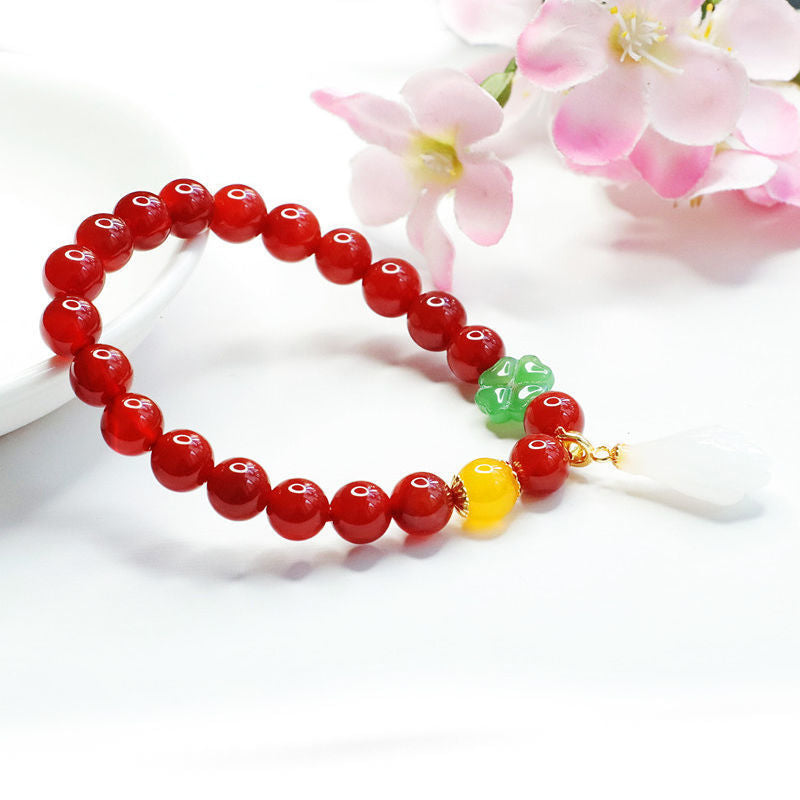 Natural red agate bracelet magnolia chalcedony bracelet diy jewelry MN2051612 