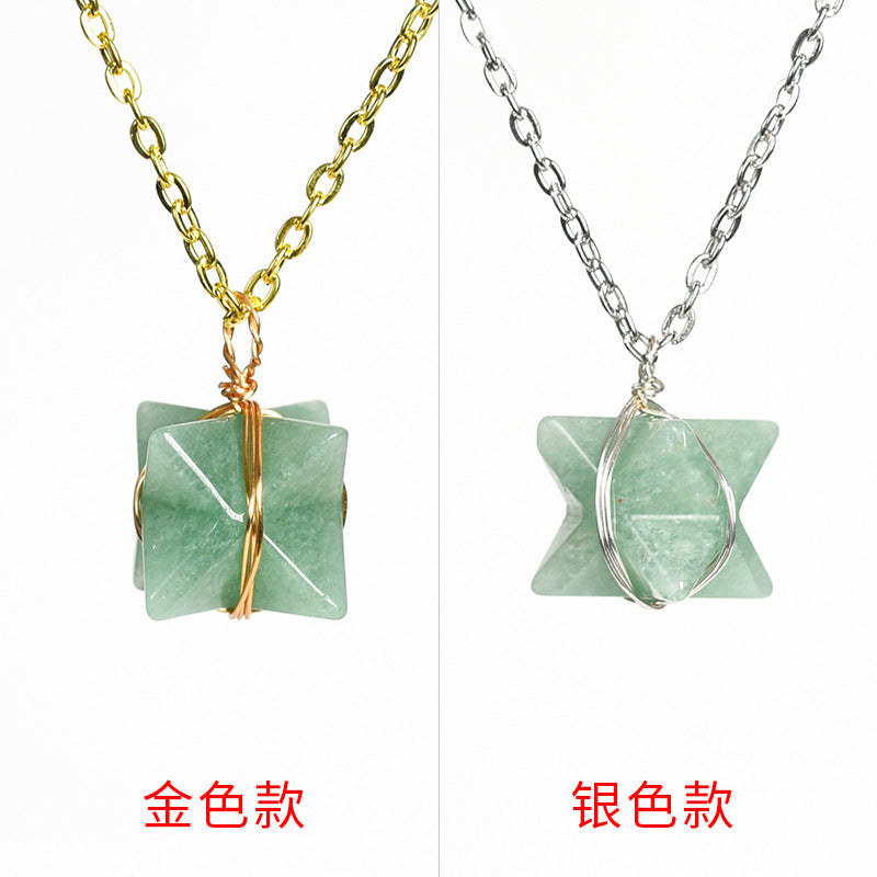 Hot Selling Merkaba New Multi-Color Optional White Crystal Rose Quartz Simple Personalized Necklace 