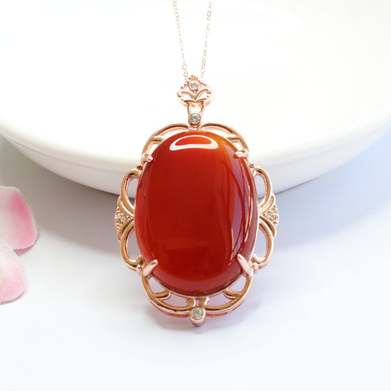 Natural red agate pendant chalcedony pigeon egg jewelry MN2101005