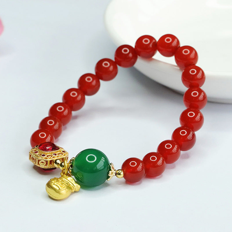 Red agate bracelet, chrysoprase lucky bag bracelet, new Chinese style jewelry MN4012803