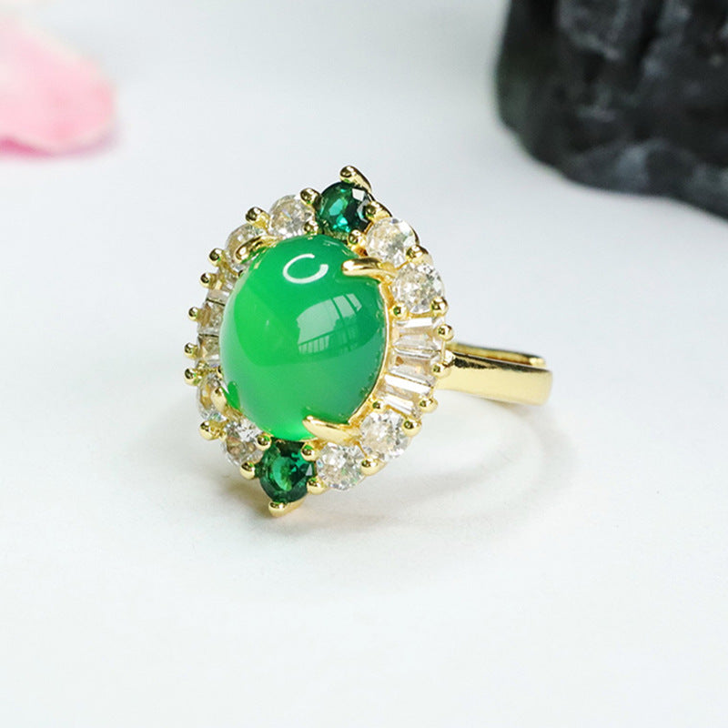 Ice Imperial Chrysoprase Ring Red Agate Ring Jewelry for Women MN4013005 