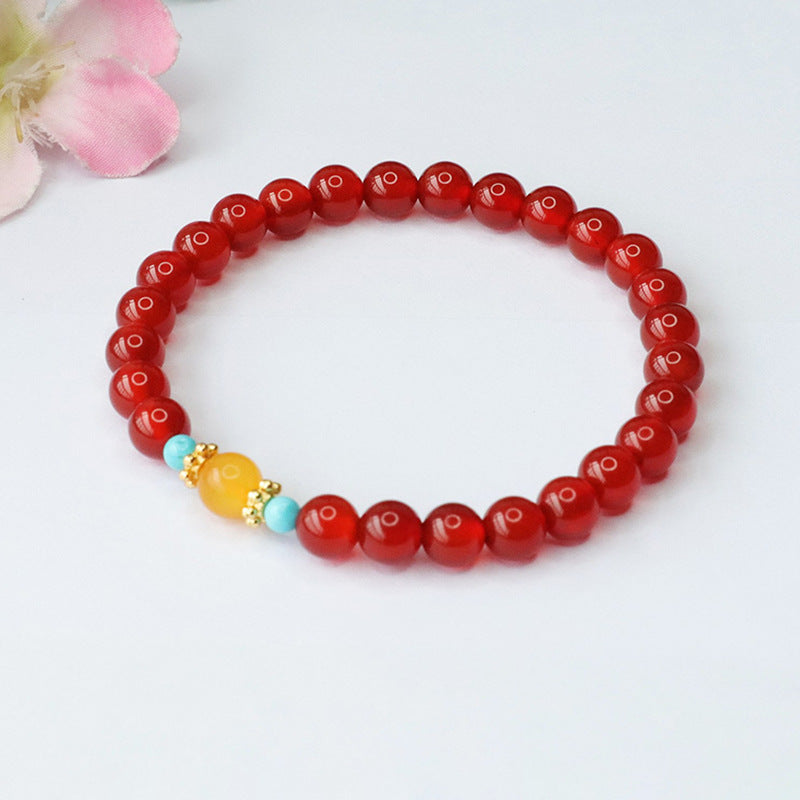 Red agate bracelet amber beeswax bracelet women's palace style jewelry MN3100309