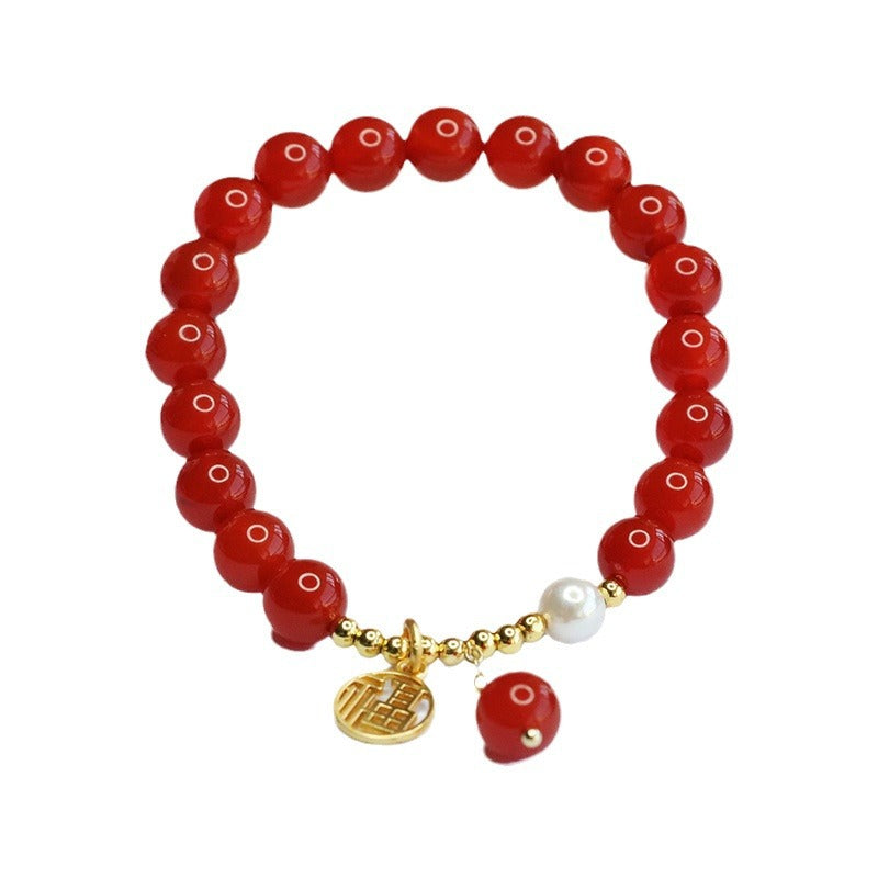 Natural red agate bracelet Acacia Doufu brand lifting bracelet for women MN4011503