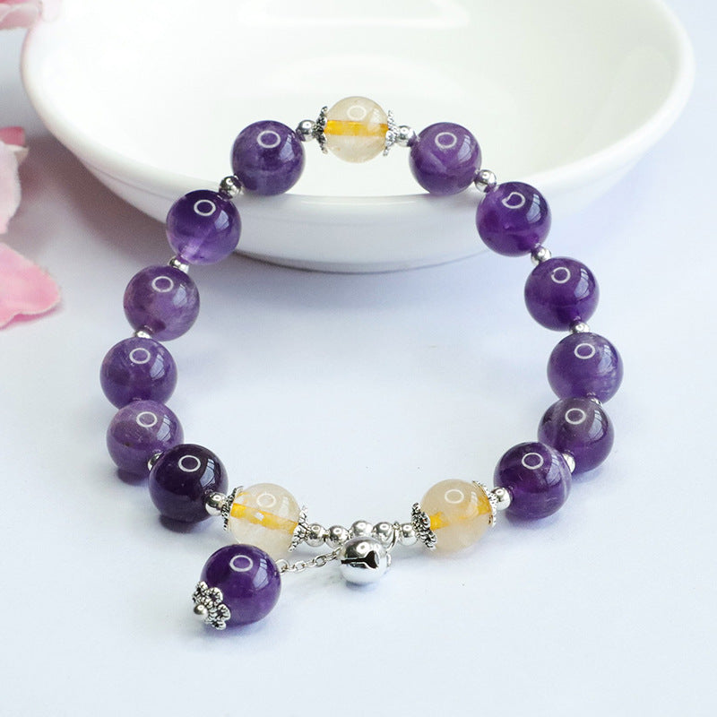 Natural Amethyst Bell Bracelet Blonde Crystal Bracelet Colorful Treasure CB3071802 