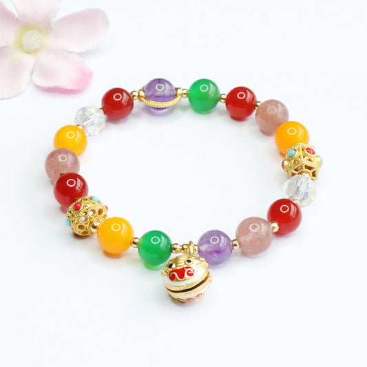 Natural agate chalcedony bracelet multi-treasure crystal diy tassel bracelet colorful treasure CB2052401 