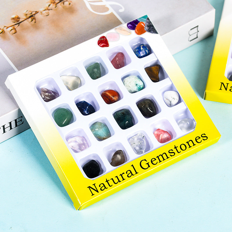 Hot-selling 20 kinds of mixed crystal natural semi-precious stone specimens tumbled stone geography science student textbooks 