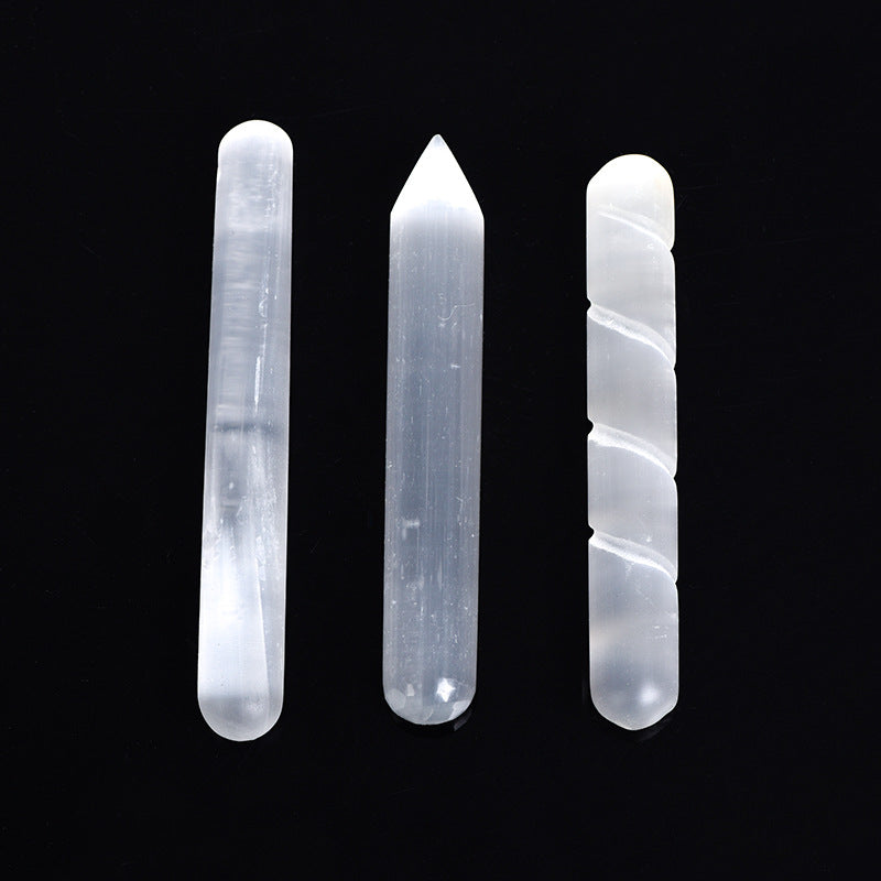 Manufacturer's natural Moroccan white gypsum tower-shaped crystal raw stone creative home desktop ornaments 