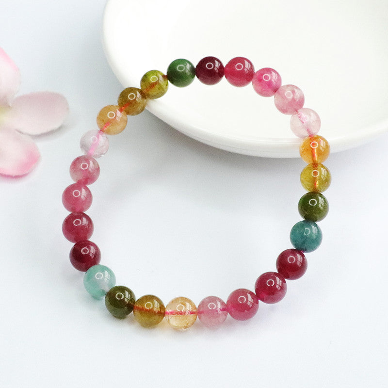 Natural Tourmaline Bracelet Brazilian Old Mine Crystal Colored Jewelry CB2060502 