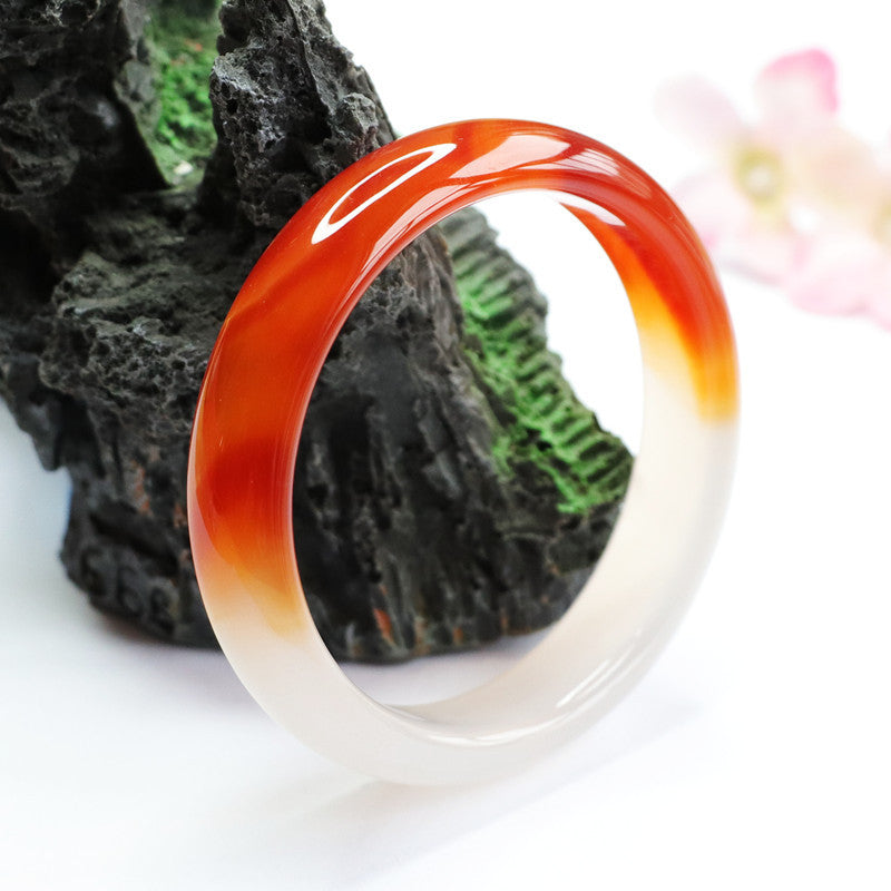 Natural red agate lychee jelly bracelet chalcedony gradient jewelry MN2042013