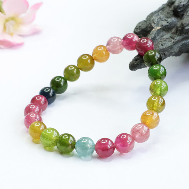 Natural tourmaline bracelet old mine Brazilian rainbow bracelet 8m crystal color treasure supply CB2081604 