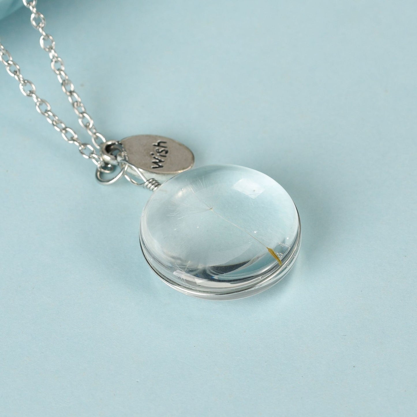 Hot selling ins style new dandelion time gemstone necklace simple personality necklace round pendant 